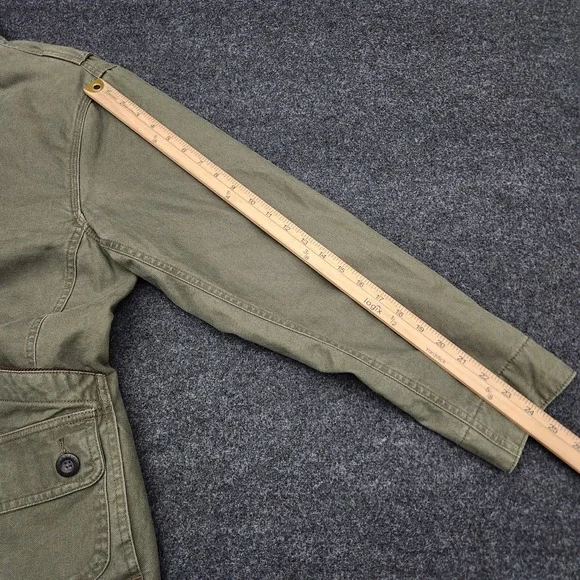 ORVIS Barn Jacket Chore Field Farm Green Canvas Quilted Lining Mens Medium